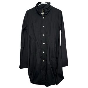 Comfy USA Women's Black Button Down Mini Shirt Dress Size Small